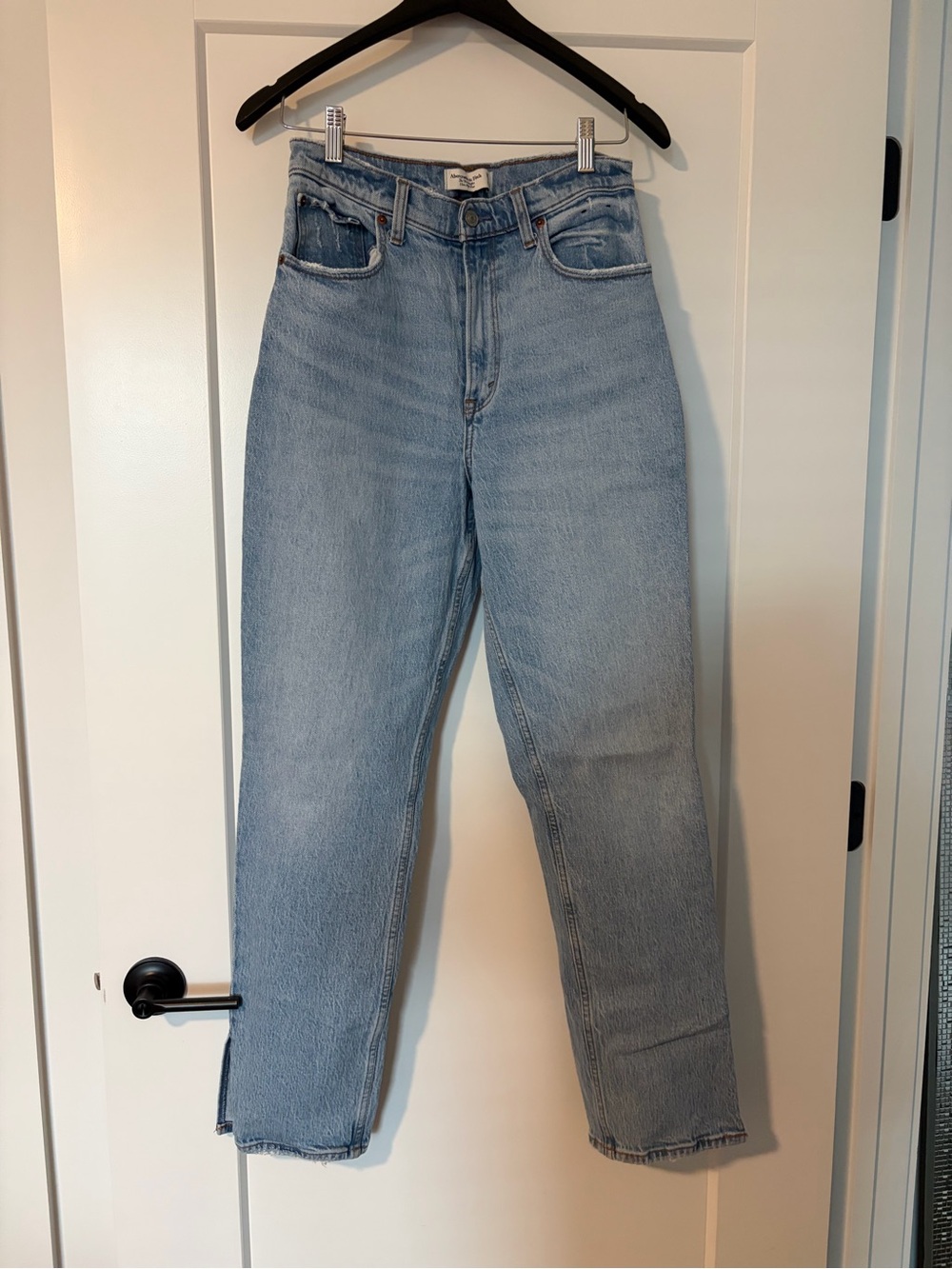 Abercrombie & Fitch Mid-Wash High-Rise Straight Jeans